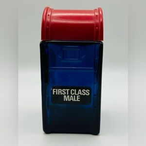 Vintage Avon First Class Male Mailbox Decanter Blue Glass 4oz - EMPTY
